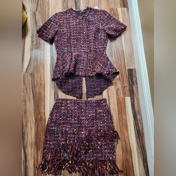 Multicolor Tweed Two-Piece Set - Picture 2 of 7